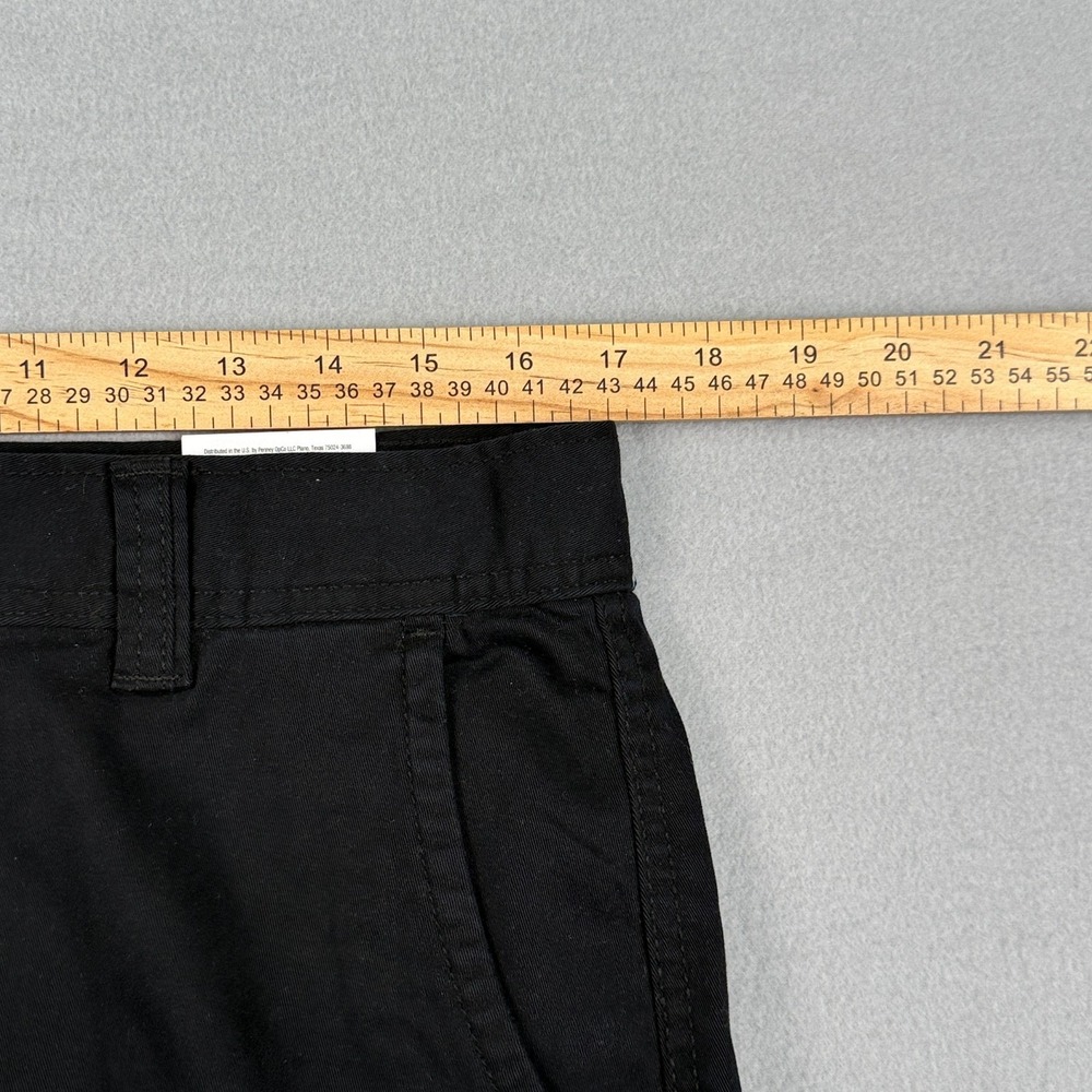 St Johns Bay Shorts Mens 32 Black Flat Front Chino Comfort Stretch 9" Inseam NWT - Picture 6 of 10